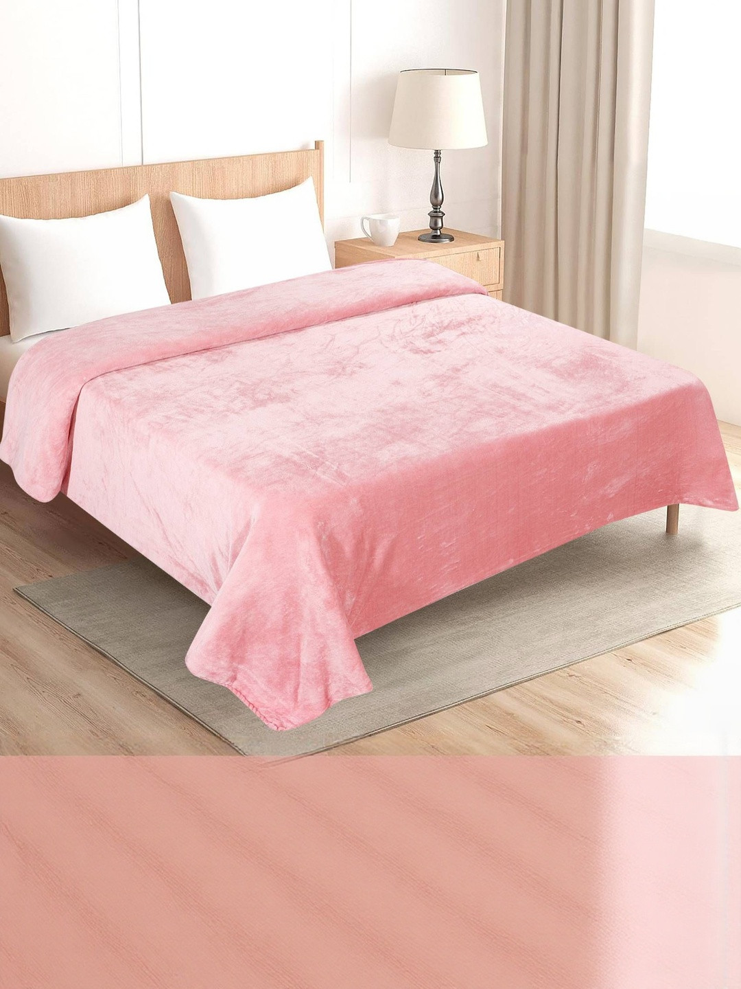 REALDREAM Pink Super Soft Velvet Double Bed Size Warm Quilt Cover