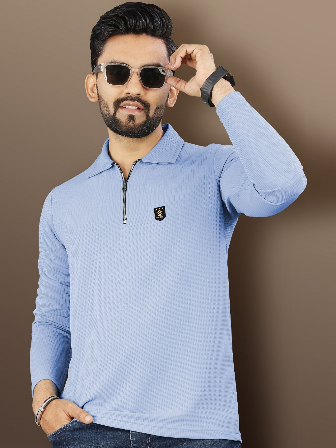 VeBNoR Long Sleeves Polo Collar T-shirt