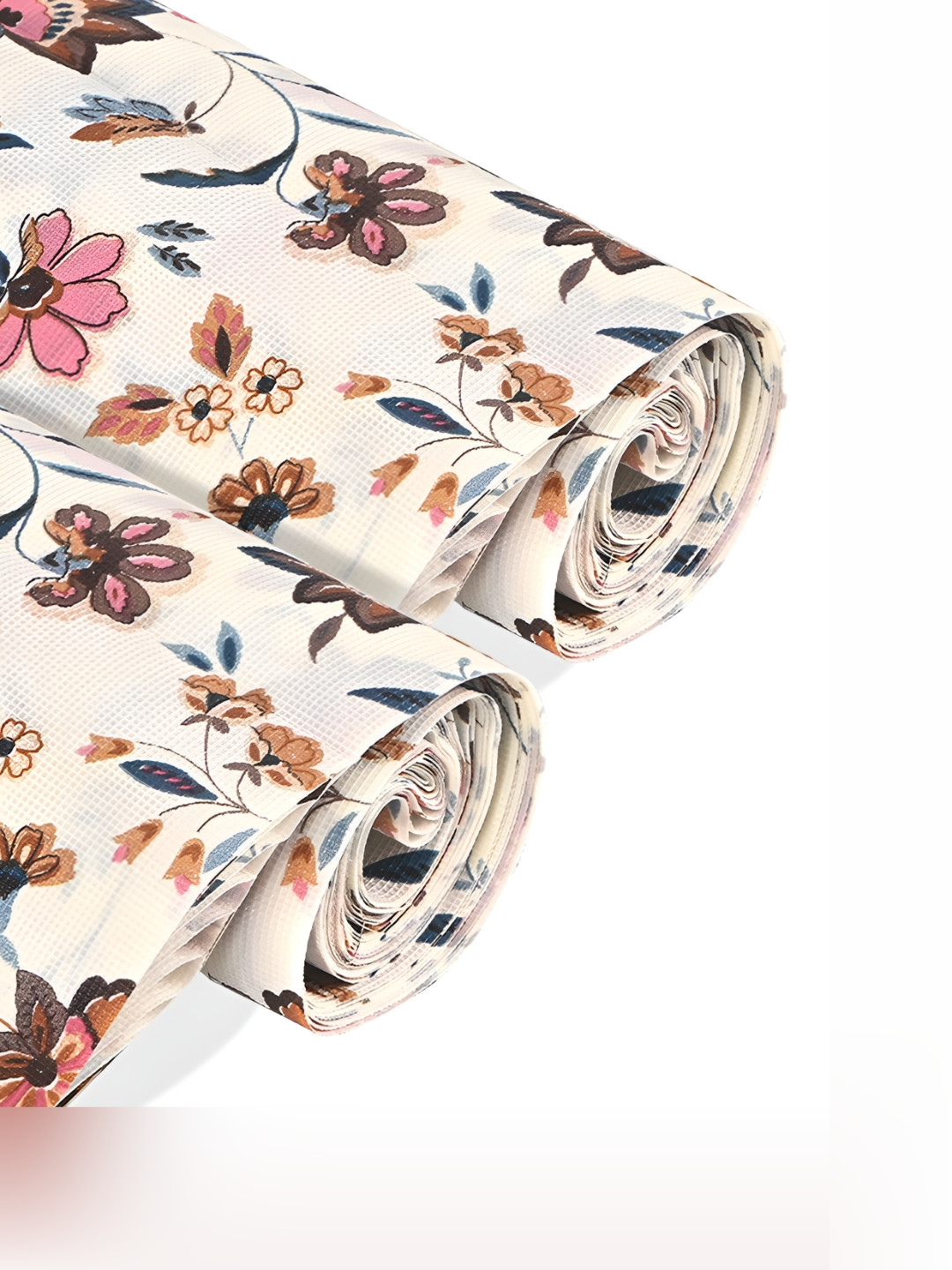 RUBOXA Cream Coloured & Brown 2 Pieces Kitchen Shelf Liners