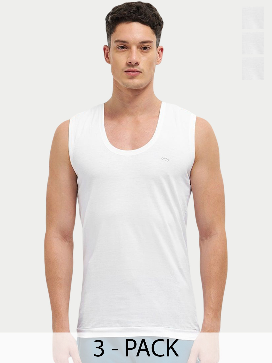 OTTO ESSENTIAL Pack Of 3 Men Cotton Innerwear Vests