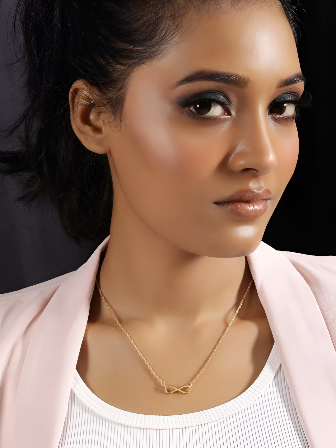 Tweov Sterling Silver Gold-Plated Infinity Shaped Minimal Necklace
