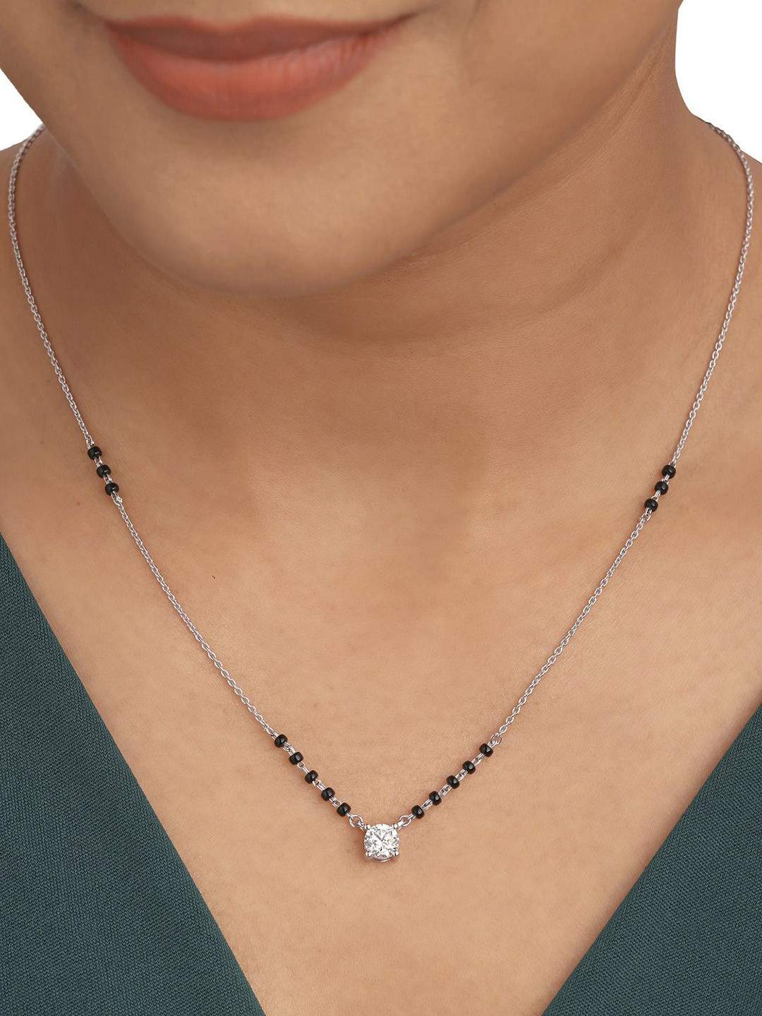 Crash.Club By CKC 18 KT Silver-Plated Diamond Studded Necklace