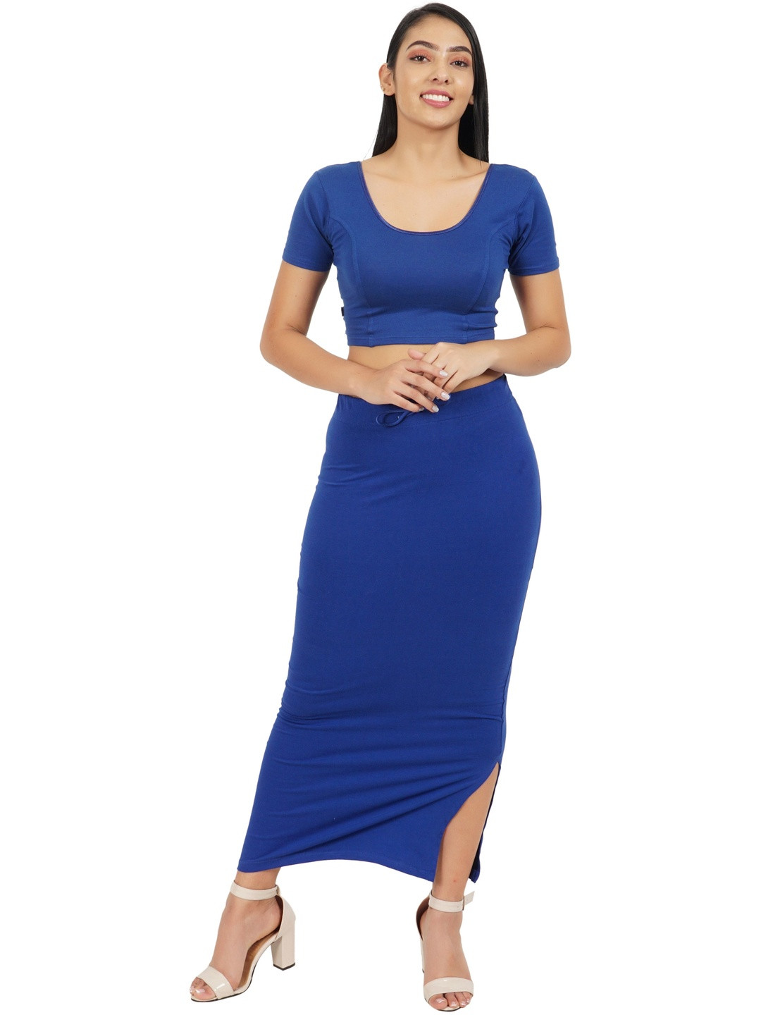 FEMULA Women Blue Regular Fit Saree Shapewear Petticoat