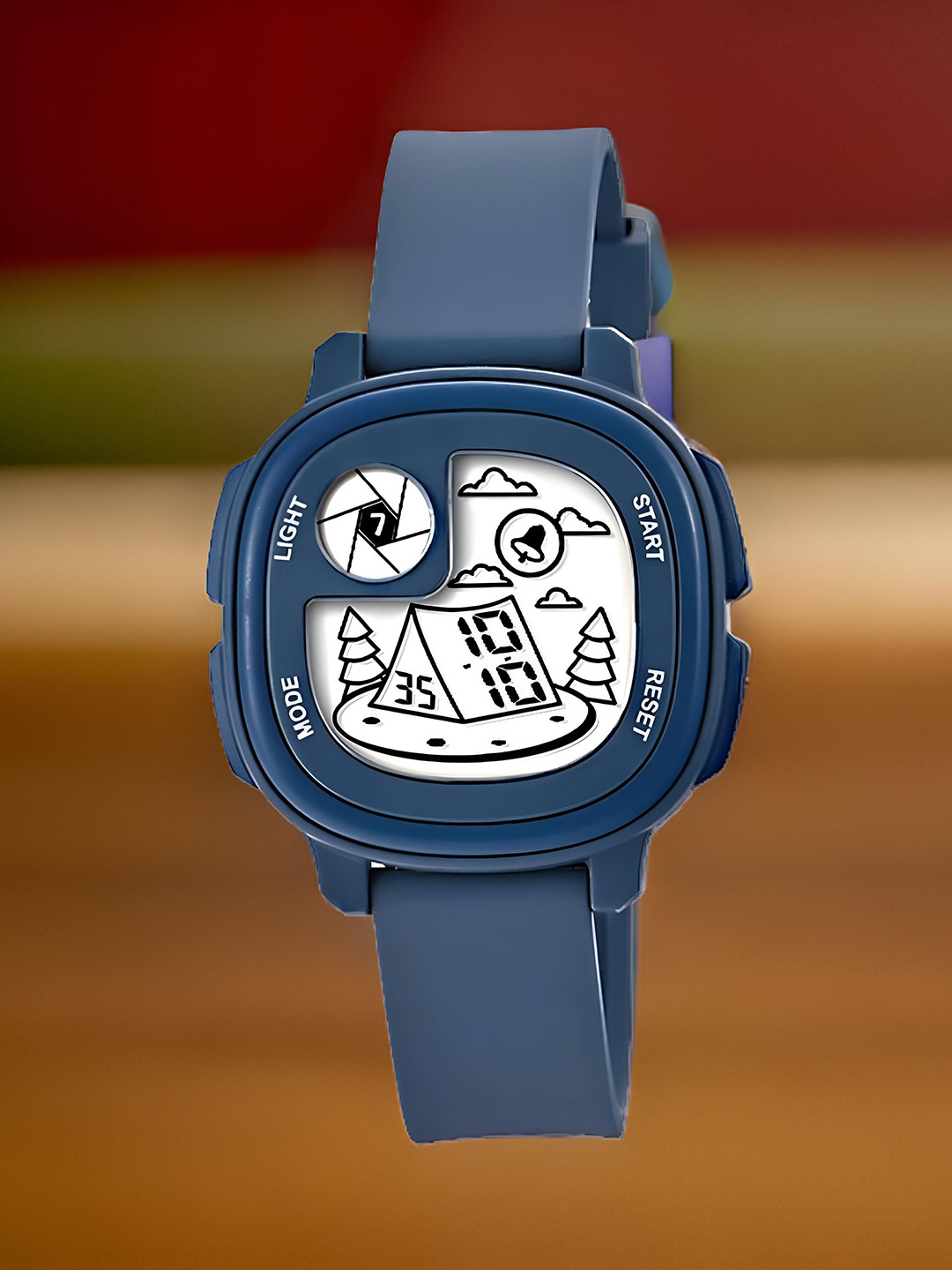 Otage Kids Printed Dial & Textured Straps Digital Multi Function Watch Home-Blue