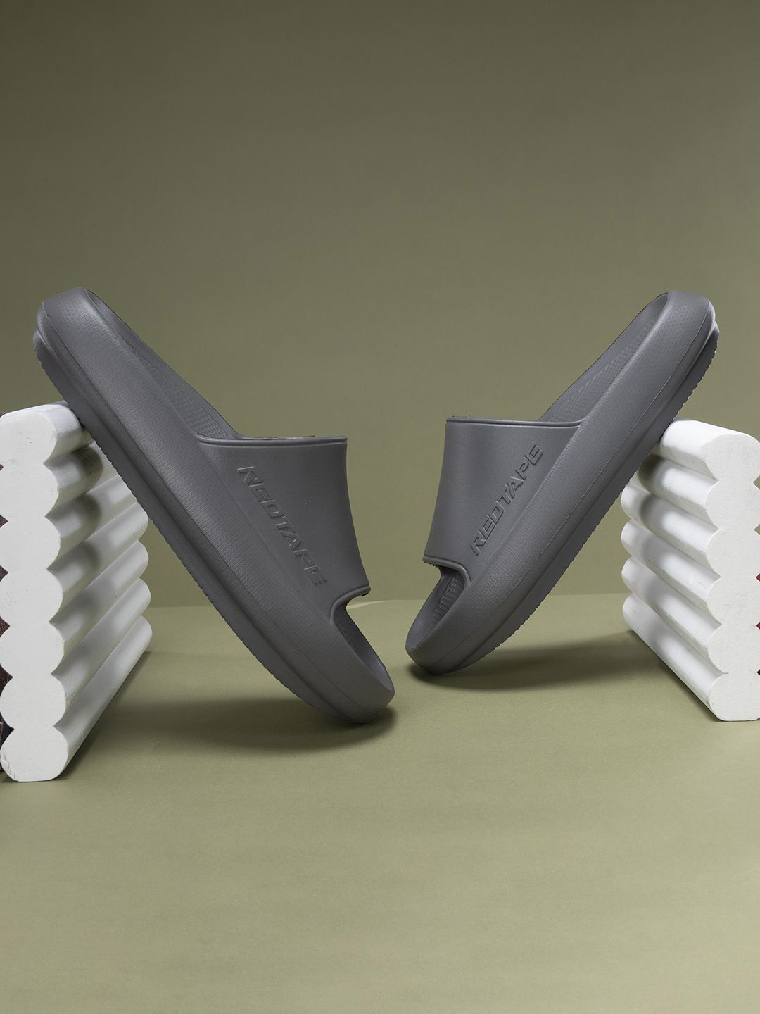 Red Tape Cushioned Footbed Slip On Sliders