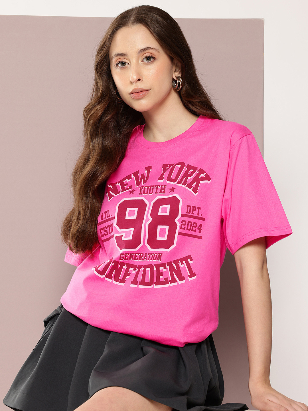 DILLINGER Women Oversized Short Sleeve Printed Tshirt