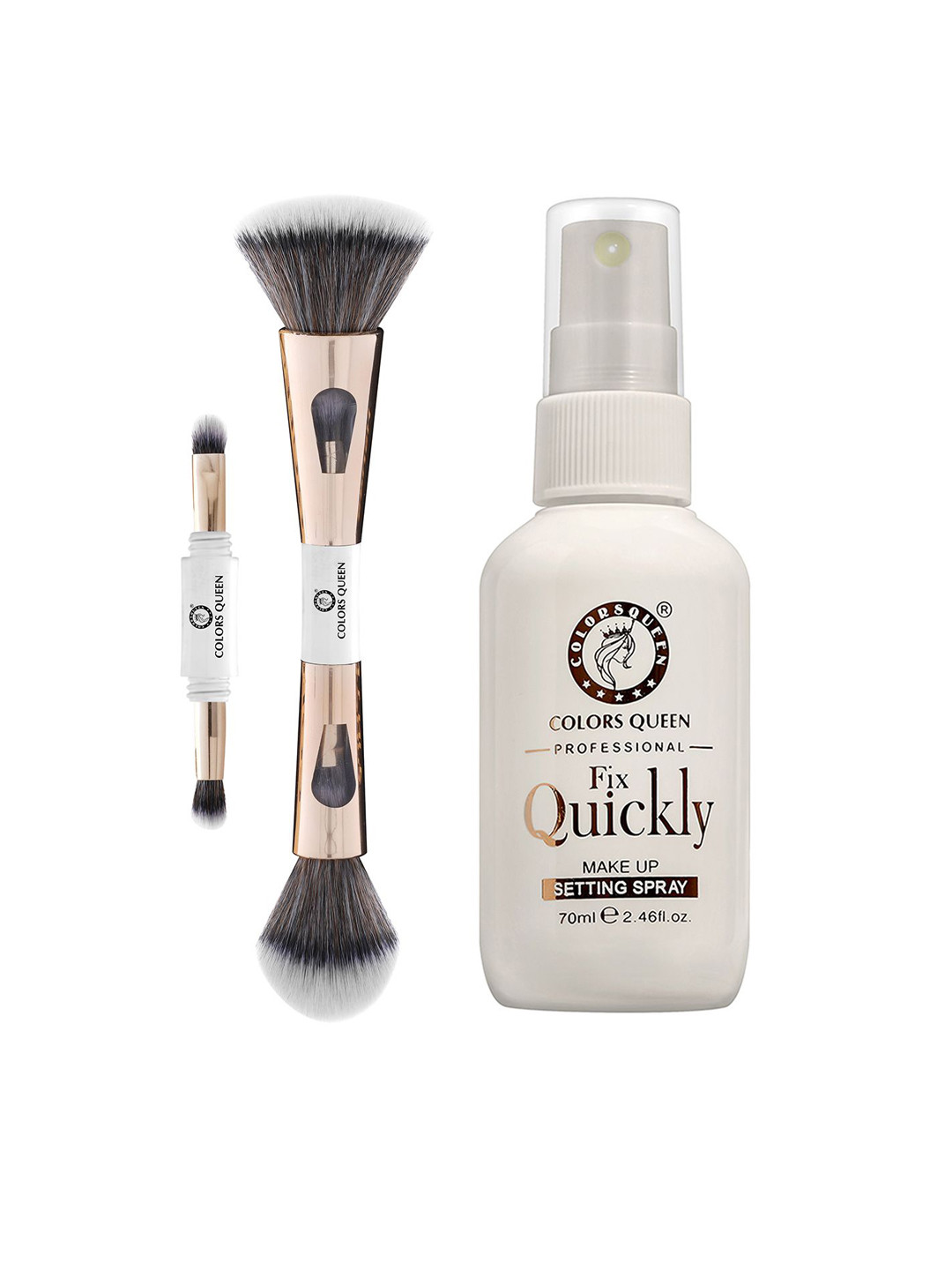 Colors Queen Set Of 2 Makeup Brush & Makeup Setting Spray- 70 ml