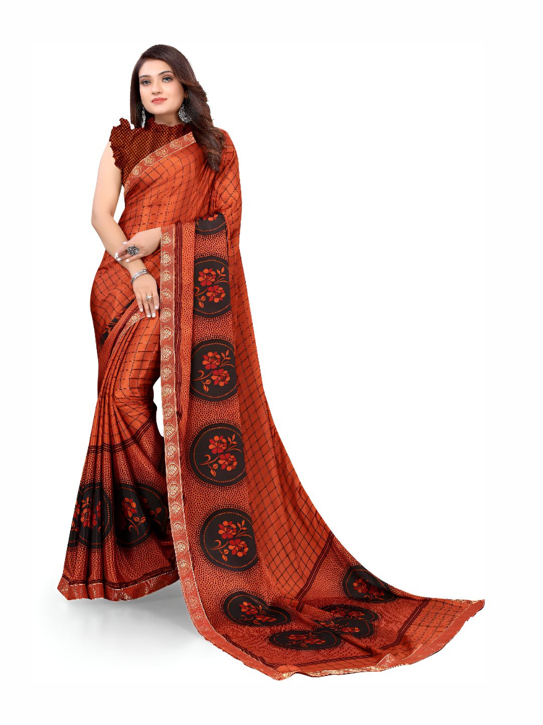 MADHUR MILAN Floral Printed Art Silk Saree