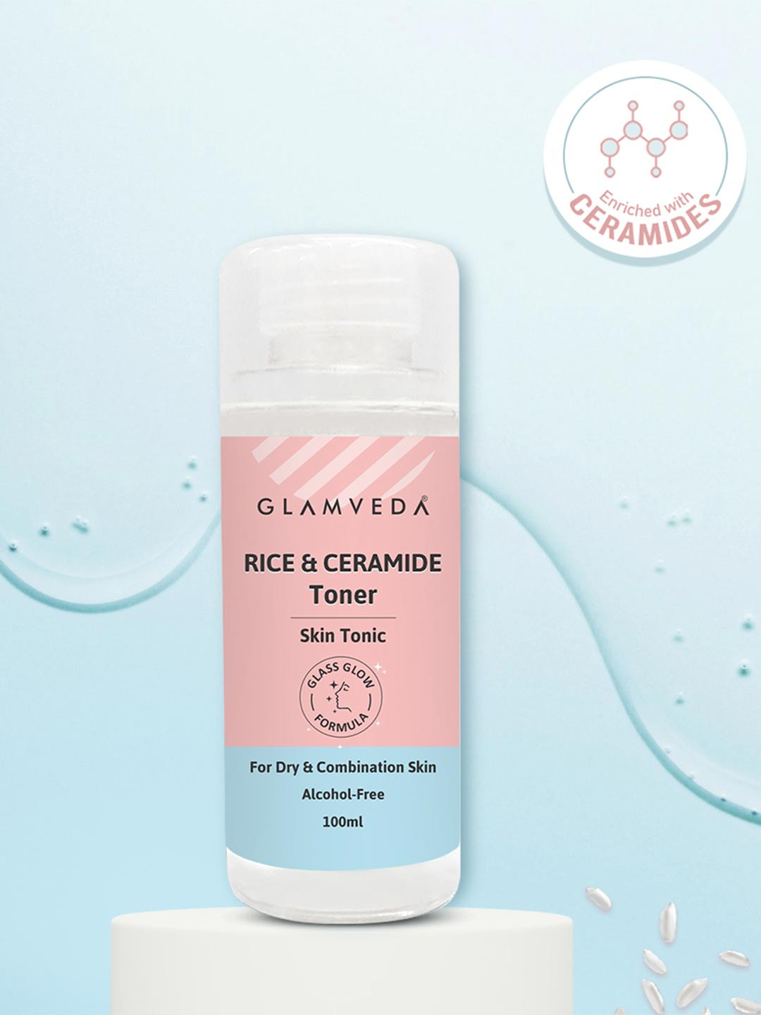 GLAMVEDA Korean Rice Water Toner For Glowing Skin - 100 ml