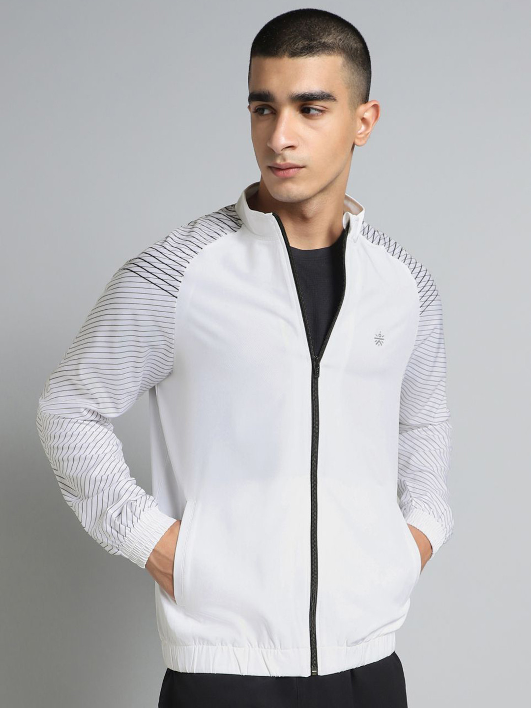 CULT Men White Energy Map Printed Lightweight Jacket