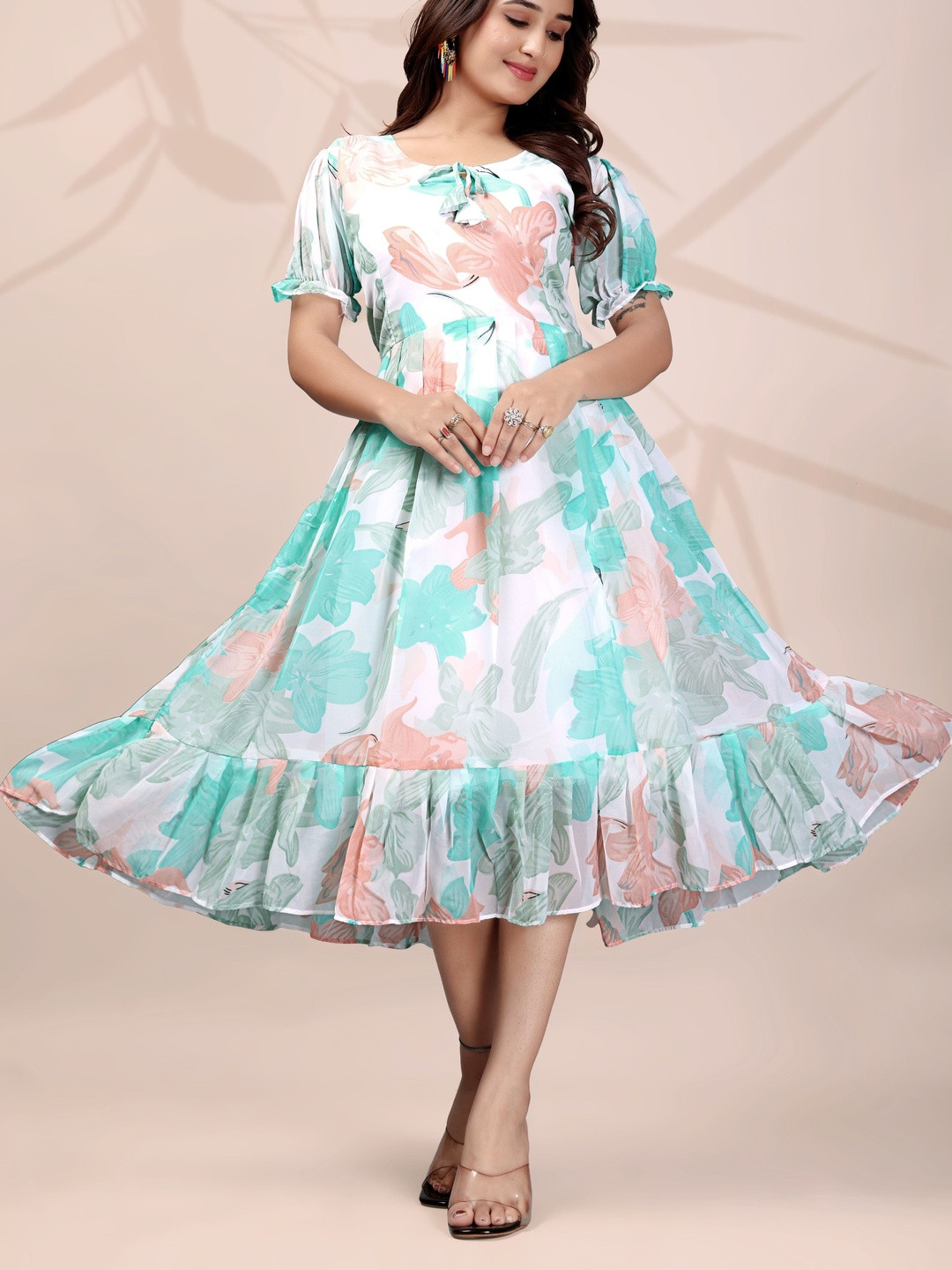 Nautiful Women Georgette Fit & Flare Dresses