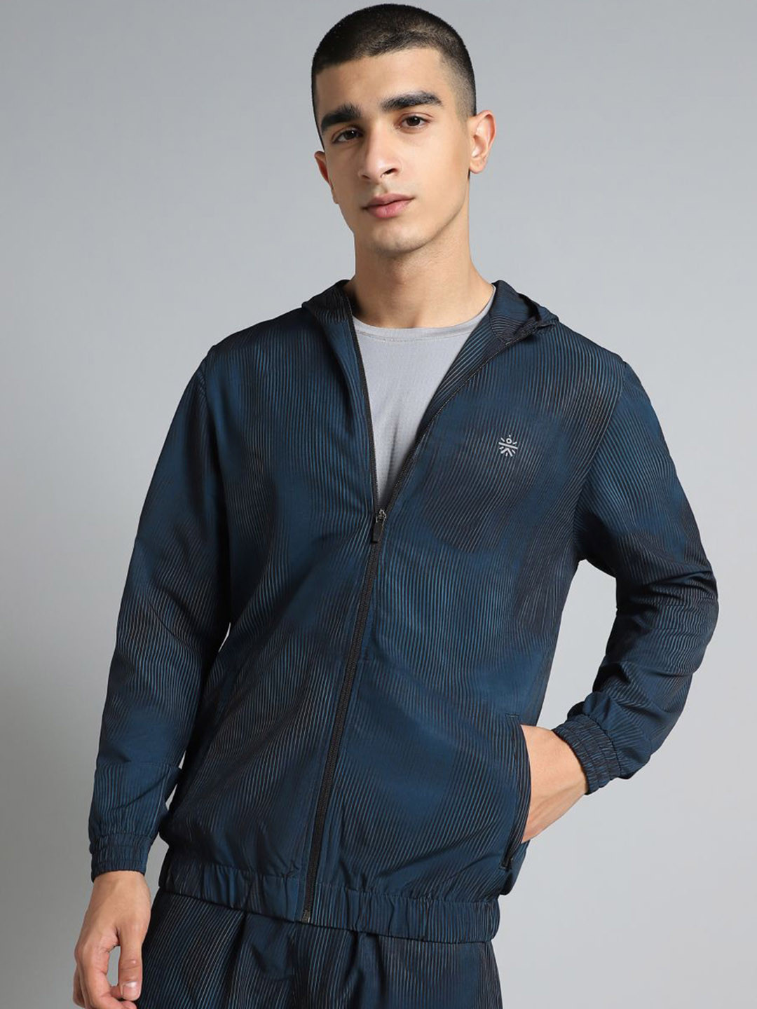 CULT Men Teal Urban Camo Run Lightweight Jacket