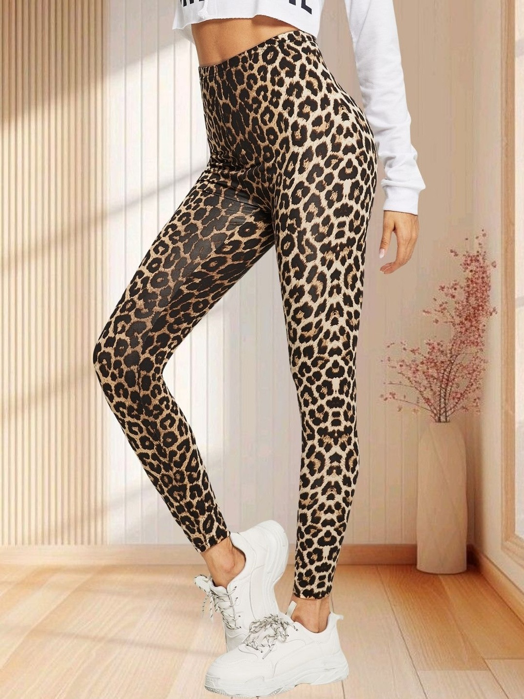 Moda Rapido Women Beige Stretchable Cotton Lycra Blend Casua lJegging