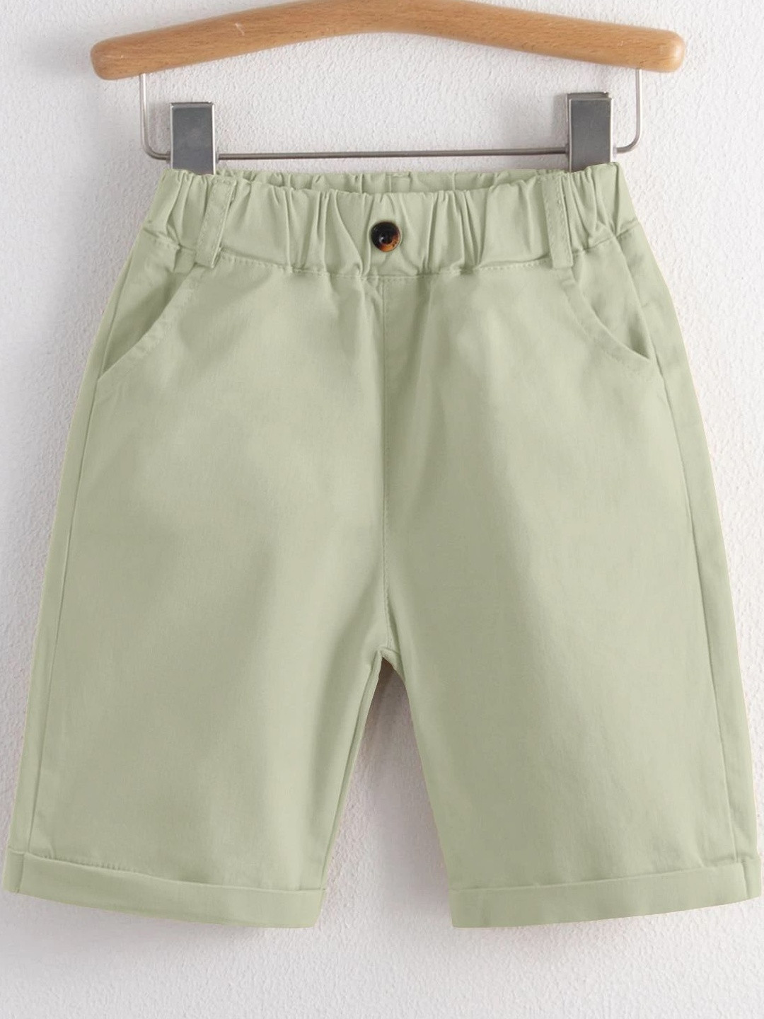 BAESD Boys Rolled Hem Elastic Waist Cotton Shorts