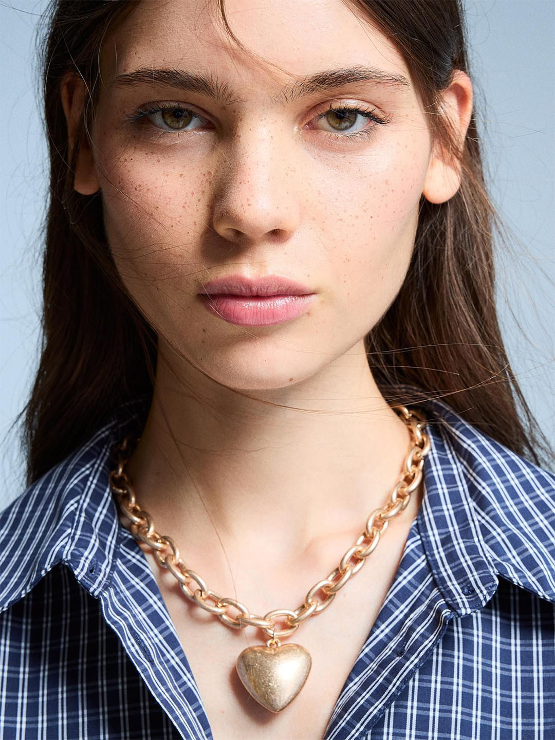 Bershka Gold-Plated Link Chains Statement Necklace