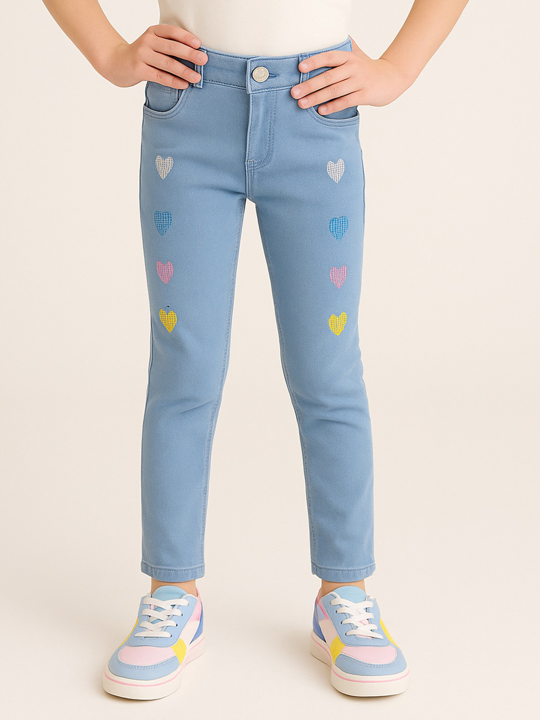 Arshia Fashions Girls Regular Fit Mid-Rise Stretchable Jeans