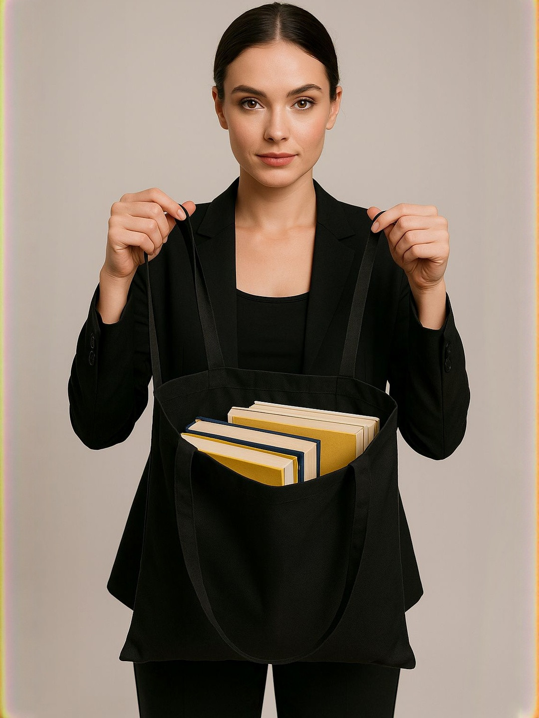 YASH GALLERY Yash Gallery Women Rayon Solid Black Tote Bags