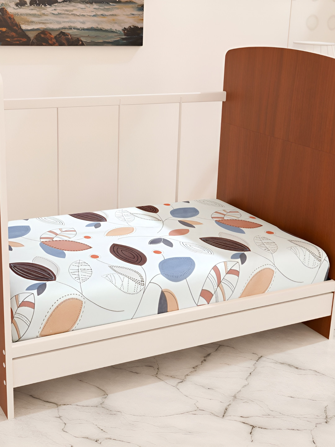 Innovative Edge White & Blue Cotton Water Resistant Mattress Protector-8 Inches