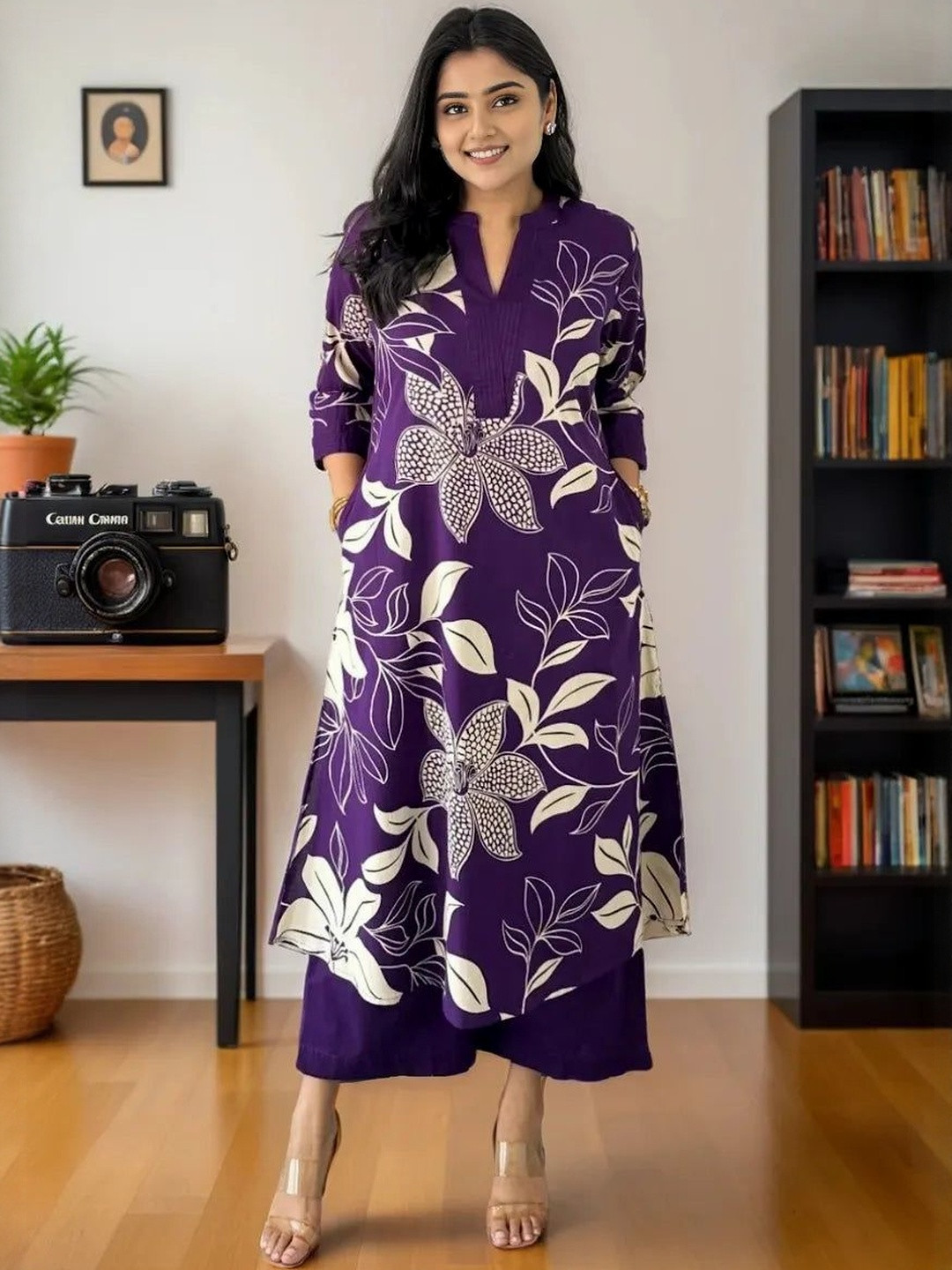 SUPPAR SLEAVE Women Floral Printed Regular Kurta with Palazzos