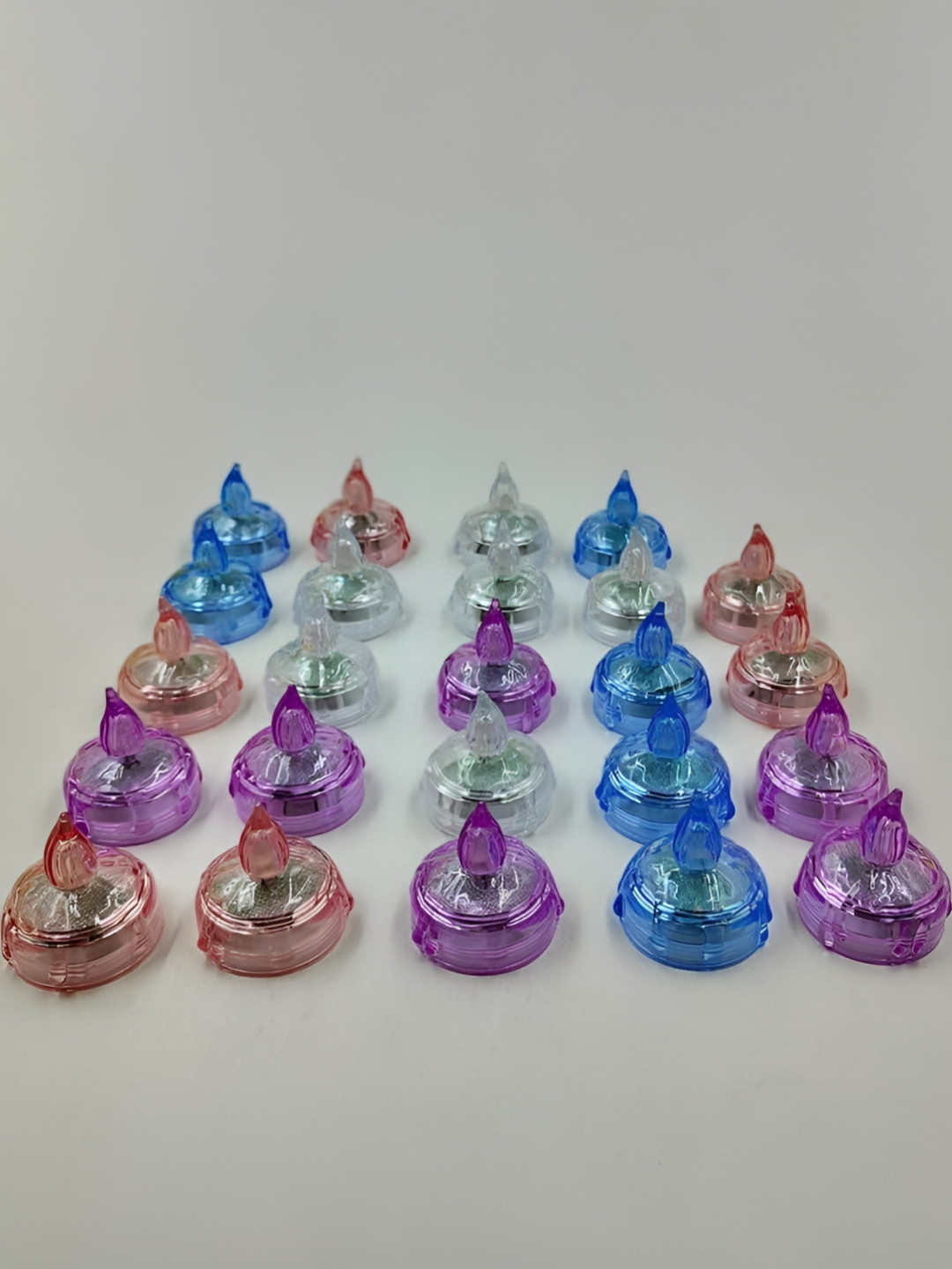 CraftVatika Blue & White Waterproof Floating LED Tealight Candles