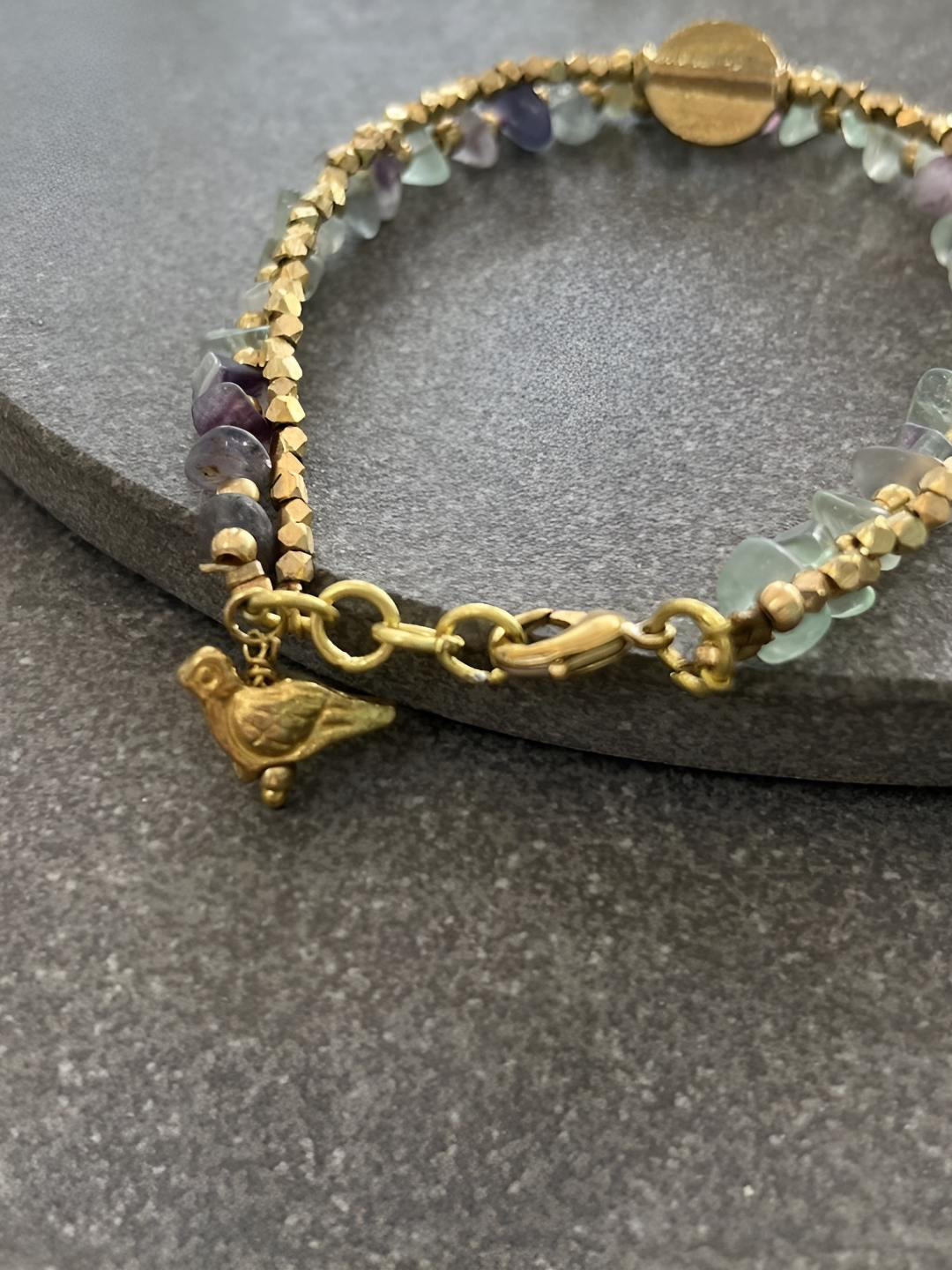 Studio Anviksha Fluorite Stone Studded Charm Bracelet