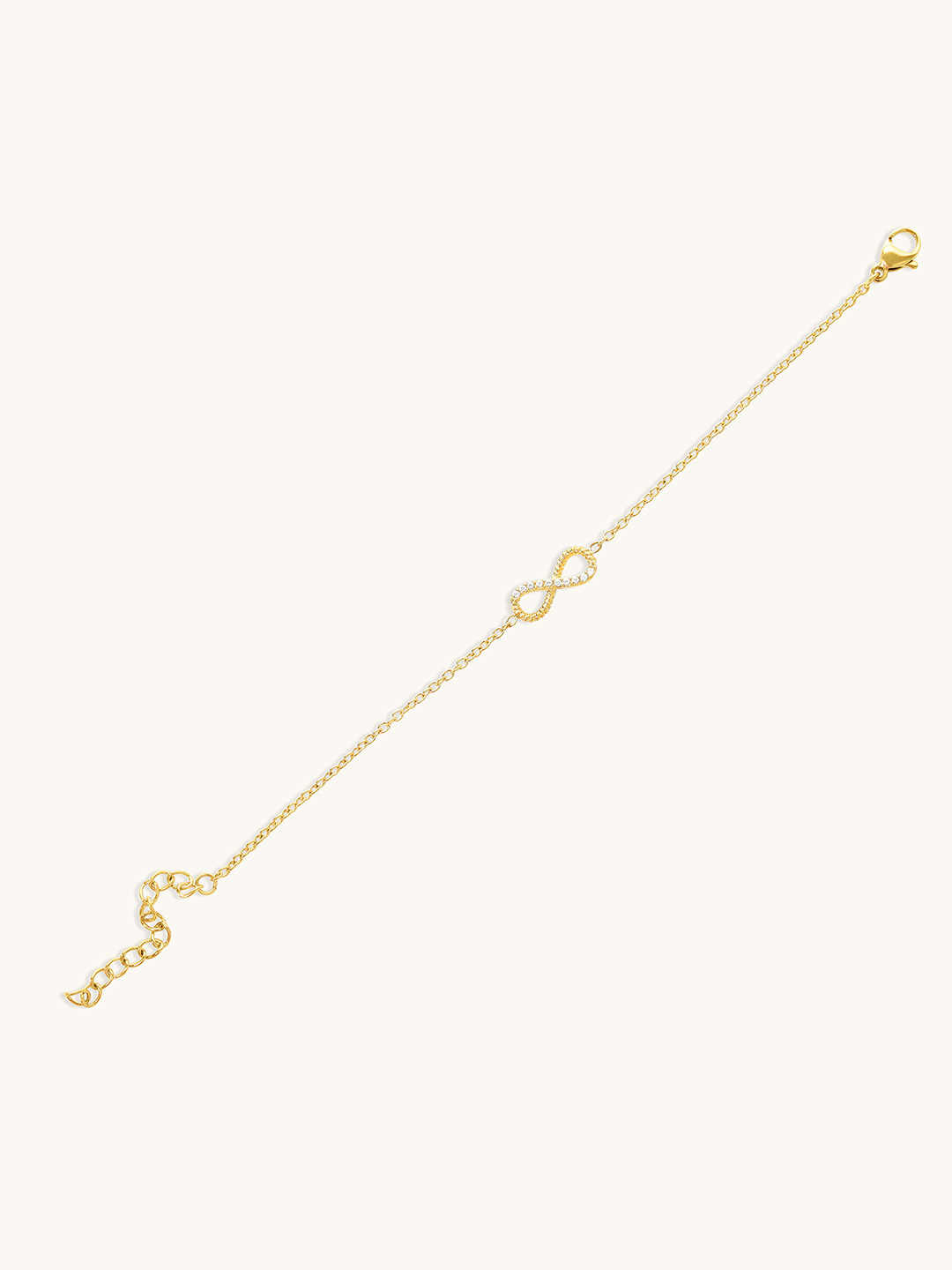 Elinor Jewels Infinity 18K Gold Plated Waterproof & Anti-Tarnish Crystal Bracelet
