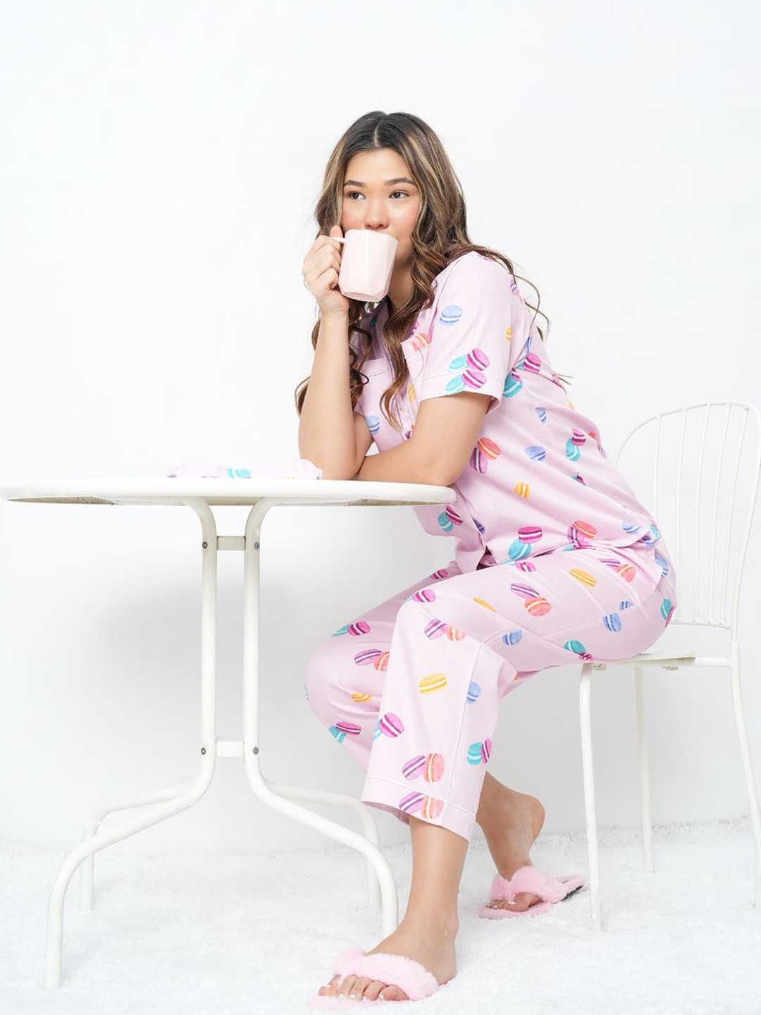 Blyssin Women Conversational Printed Shir with Short & Pyjama Night suit