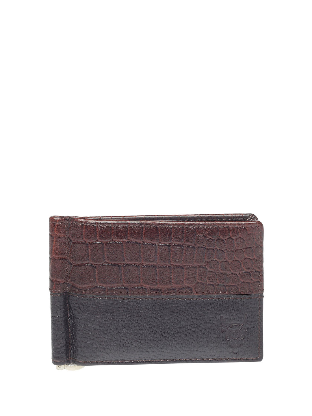 BLACK BUCK Men Abstract Textured Leather Two Fold Wallet