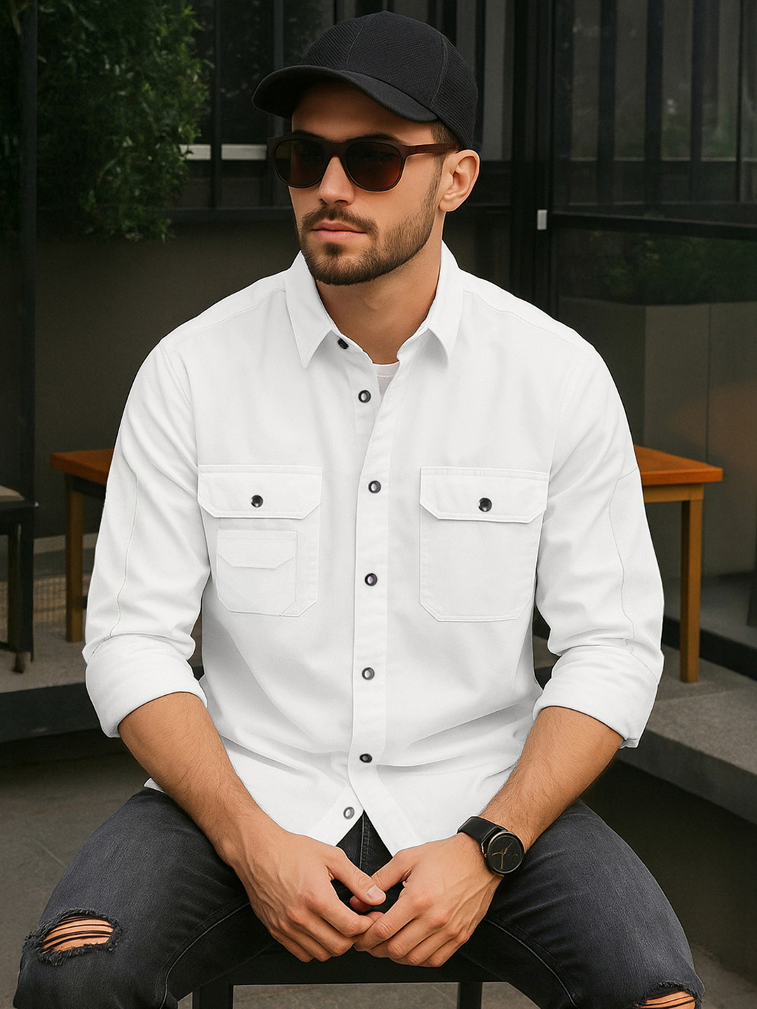 Bewakoof Oversized Cargo Pure Cotton Casual Shirt