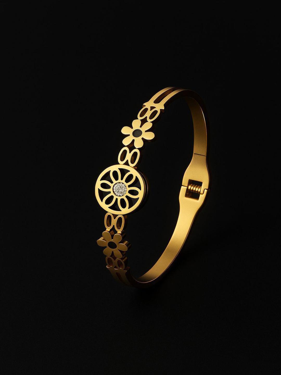 mansi enterprise Gold-Plated Artificial Stones Studded Bangle-Style Bracelet