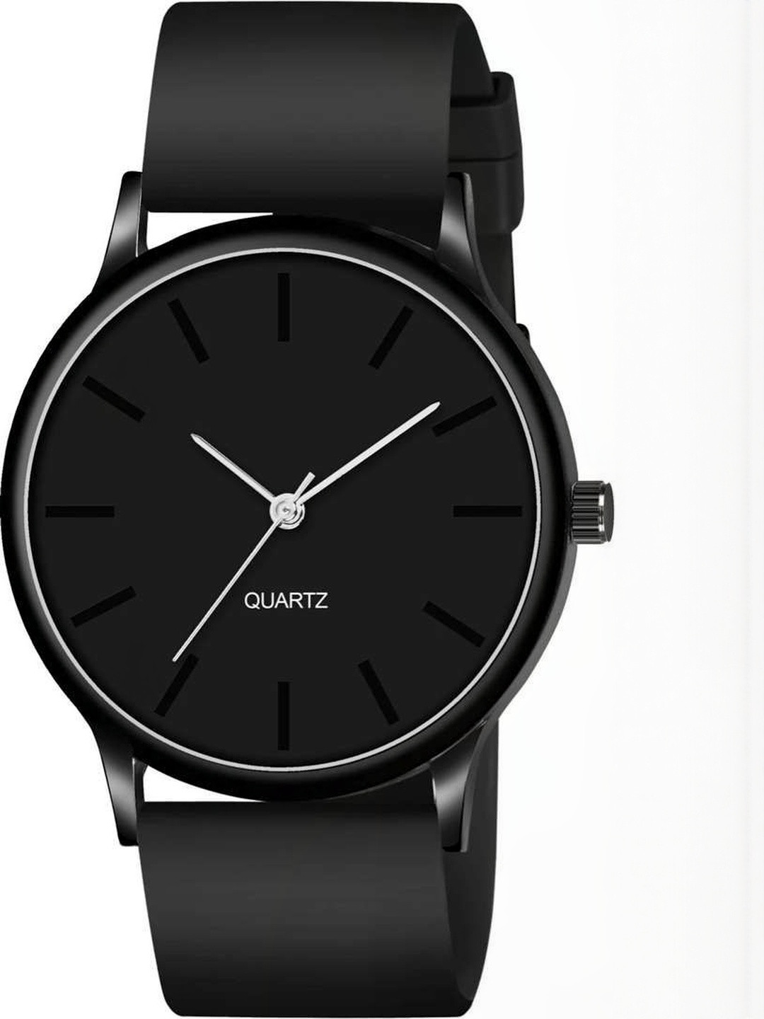 HDFCREATION Unisex Dial & Straps Analogue Watch New LR_Slim Blk_Blk Dail_Blk Silicon