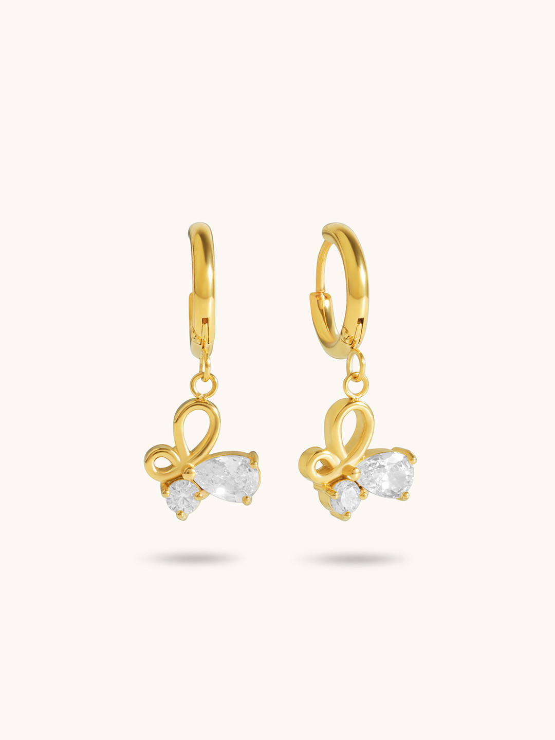 Elinor Jewels Briee 18K Gold Plated Butterfly Huggie Hoop Earrings