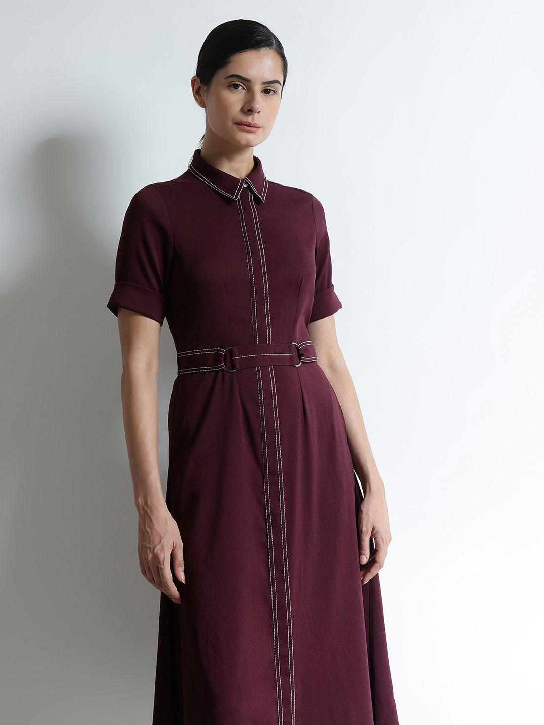 FableStreet Women Formal Fit and Flare Midi Dress