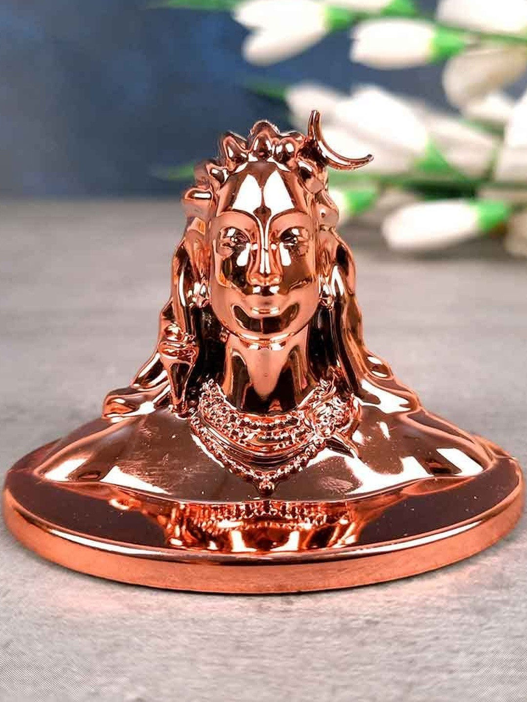 apka mart Bronze-Toned Adiyogi Shiva For Car Dash Board Showpiece