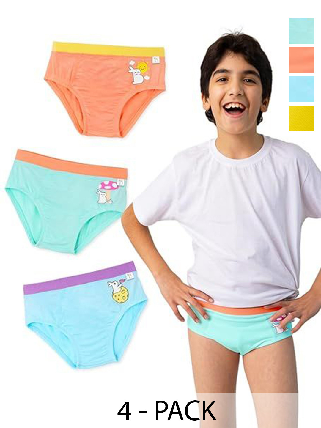 SuperBottoms Pack Of 3 Boys Printed Basic Briefs UND-B-BR-NS-NM-SM-8-10Y-3P