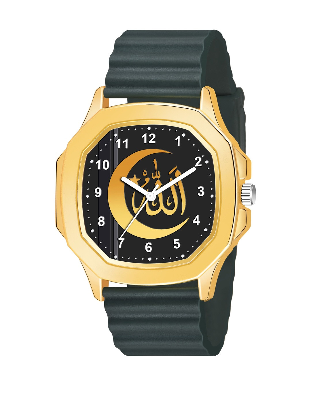 HDFCREATION Unisex Printed Dial Analogue Watch C1022 Gold_AI_Pata Chand Dail_802 Green CD