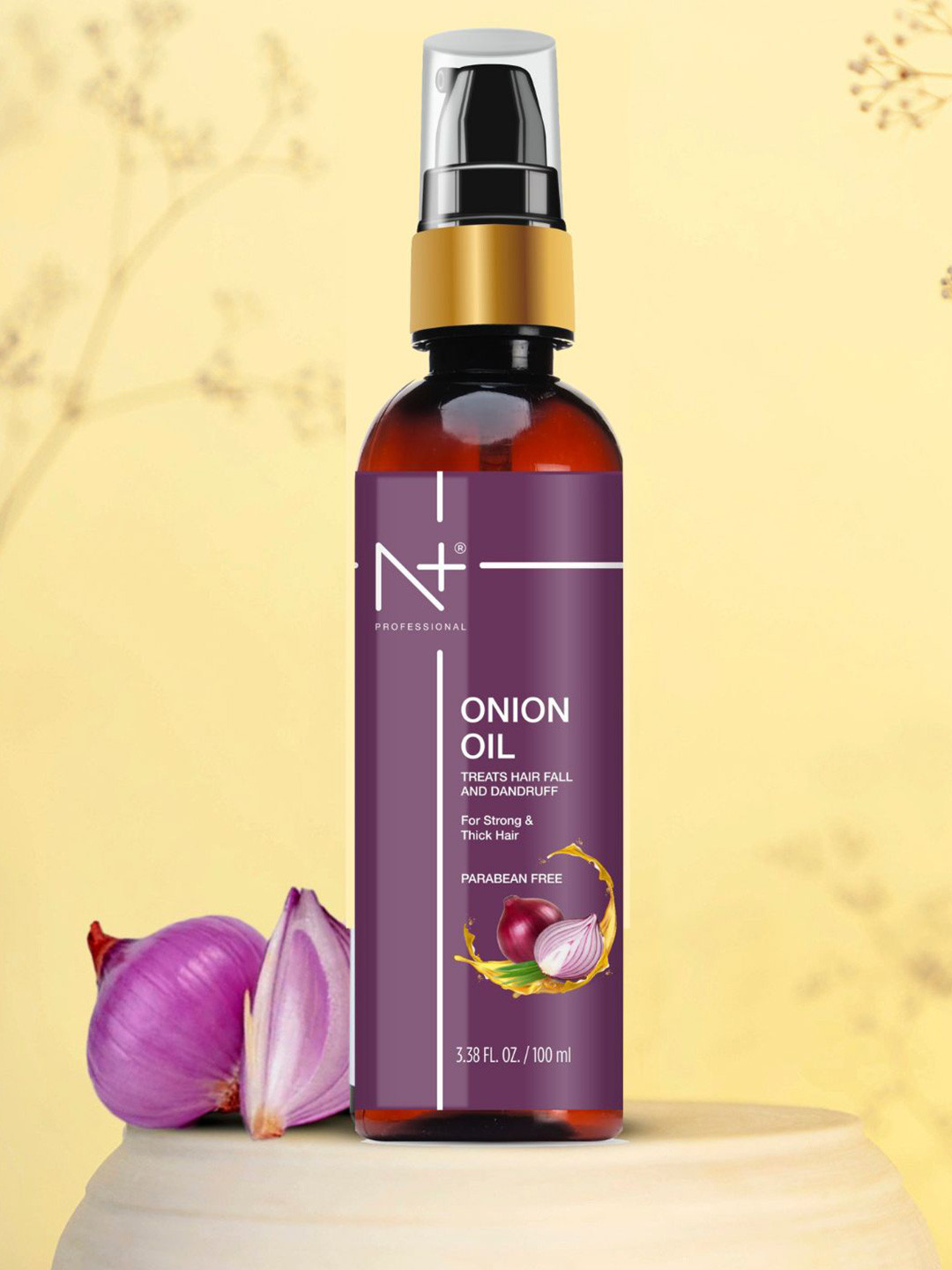 N Plus Professional Onion Hair Oil for Strong & Thick Hair - 100 ml