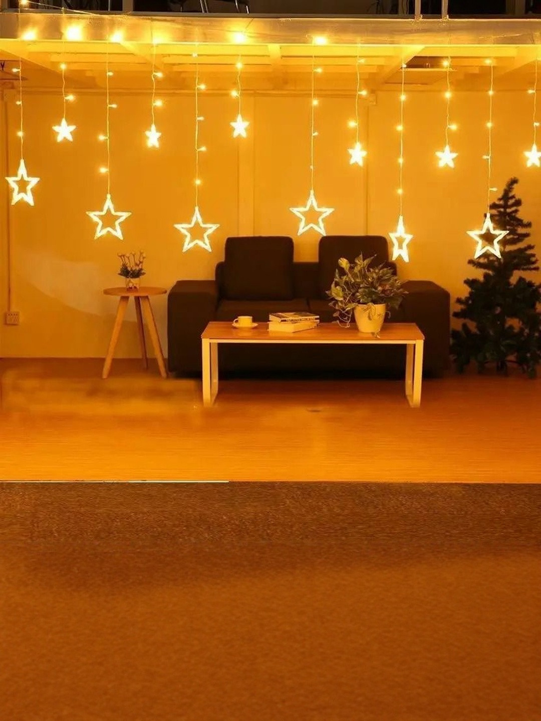 ASIDEA 12 Stars LED Plastic Corded Electric Curtain String Lights