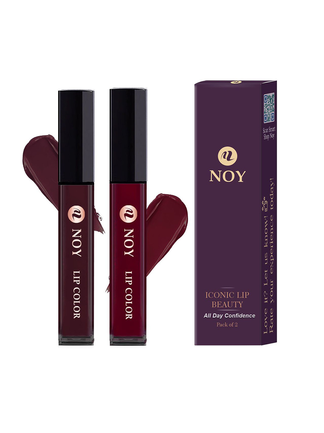 NOY Set Of 2 Matte Liquid Lipsticks - 4 ml Each - Maroon 05 - Coffee Wine 07