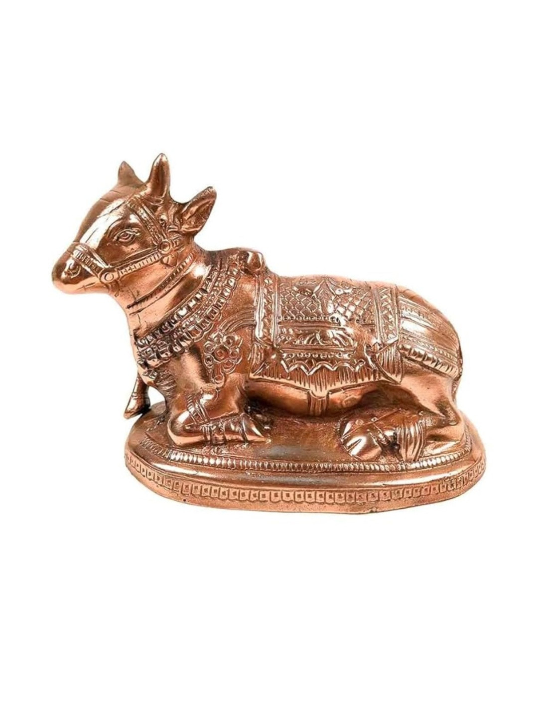 apka mart Bronze-Toned Sitting Nandi Bull Statue Showpiece