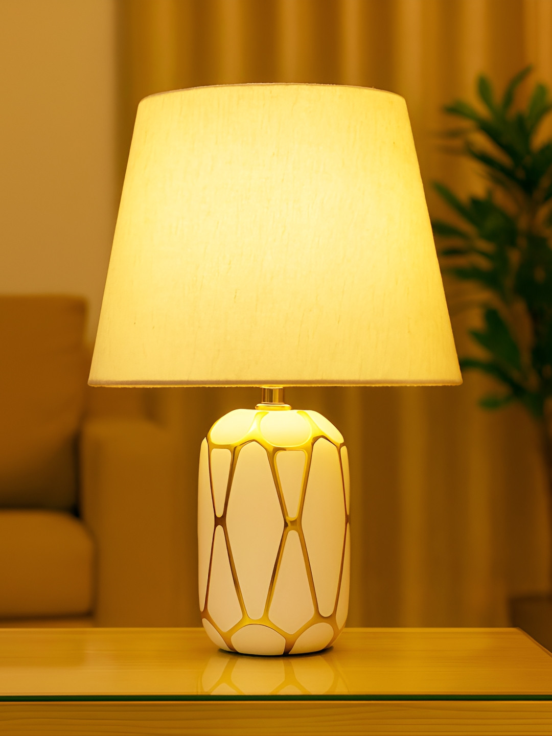 Homesake White Ceramic Industrial Rectangle Table Lamp