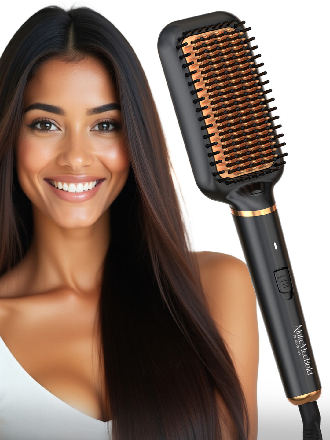 MAKEMEEBOLD Women Frizz Free Hair Straightening Brush
