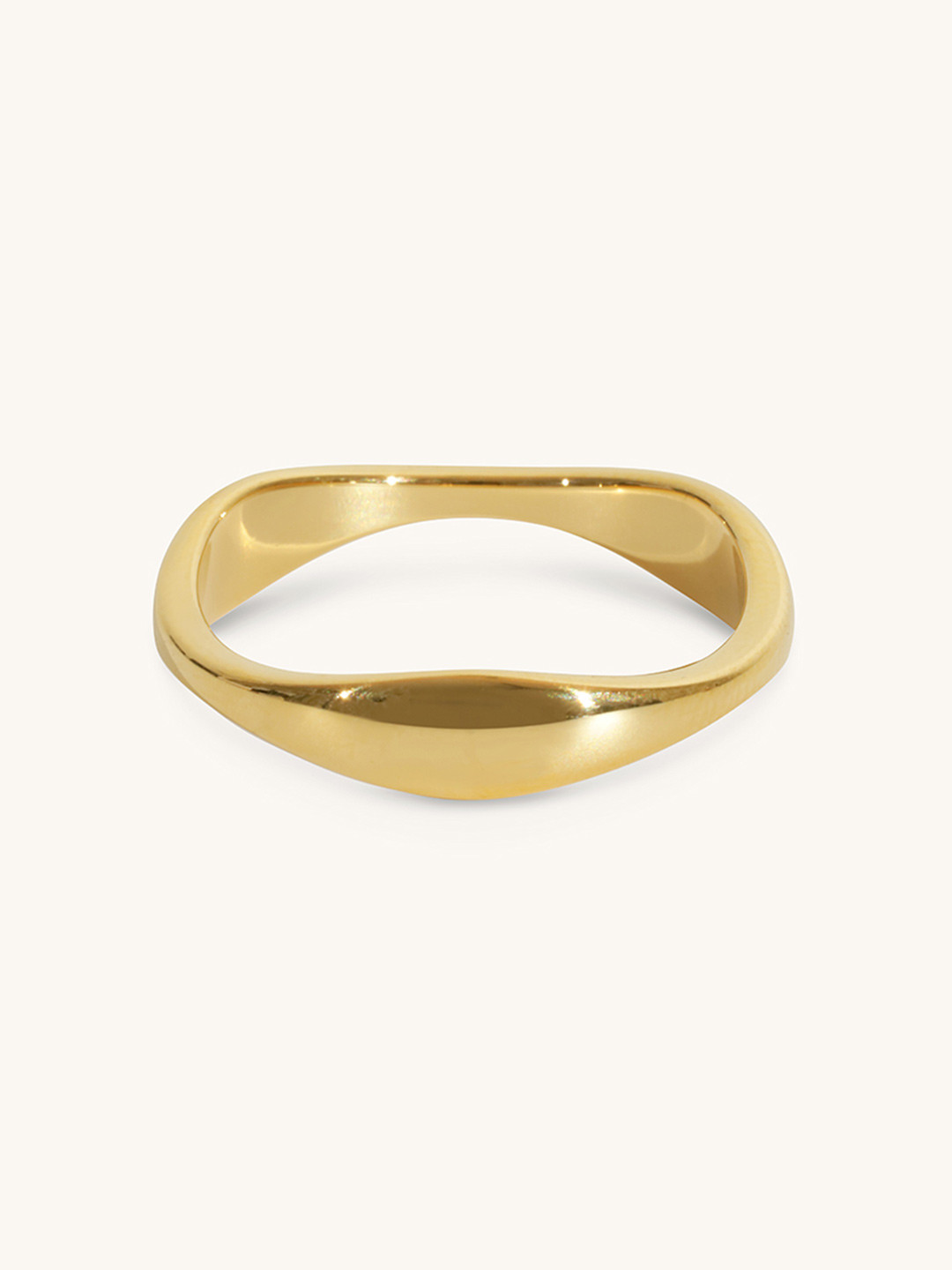 Elinor Jewels Adeline Women 18K Gold Plated Mini Waterproof Signet Ring