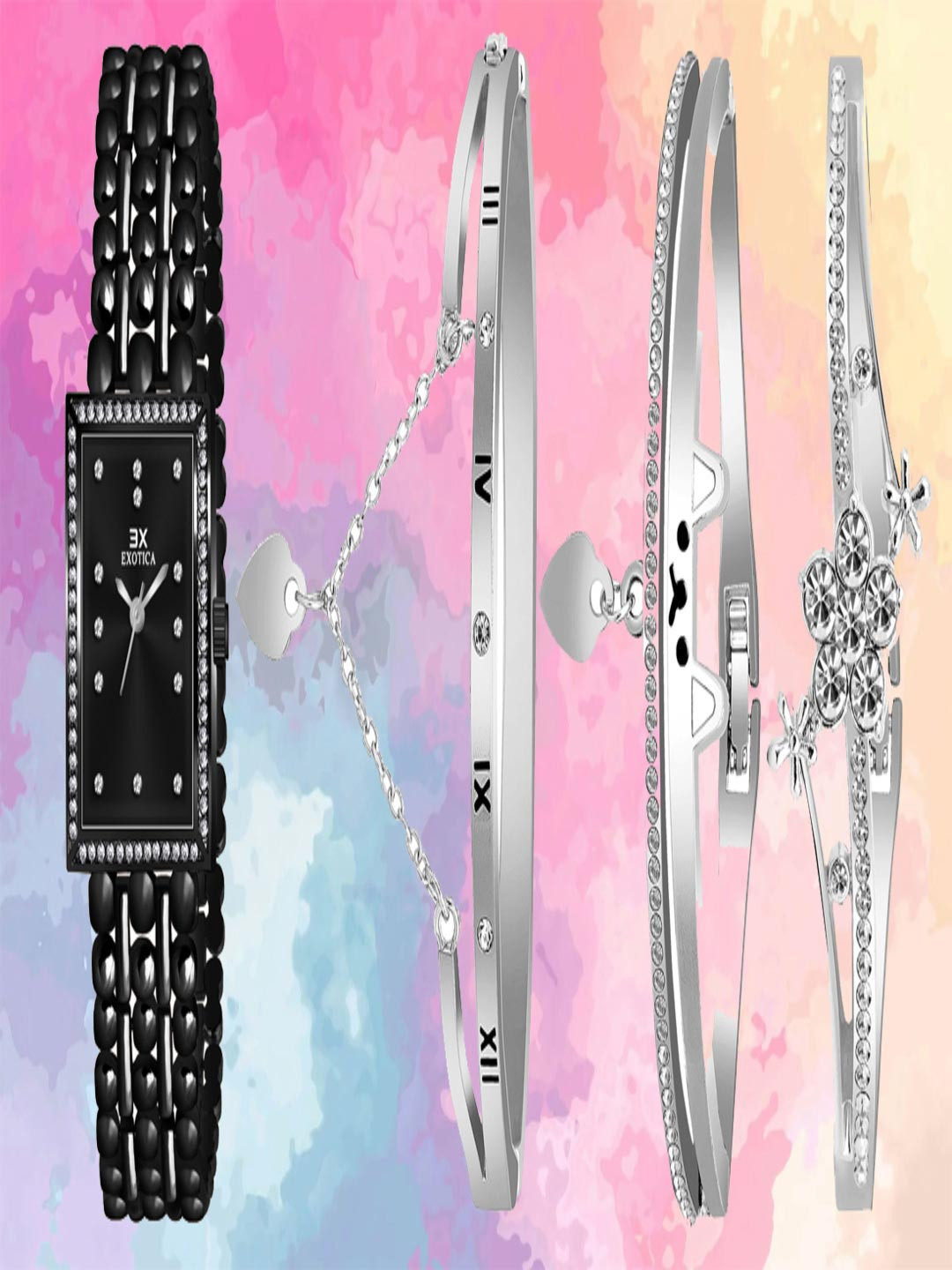 Exotica Fashions Women Wrist Watch with Matching Bangles Analog Watch EX-2491