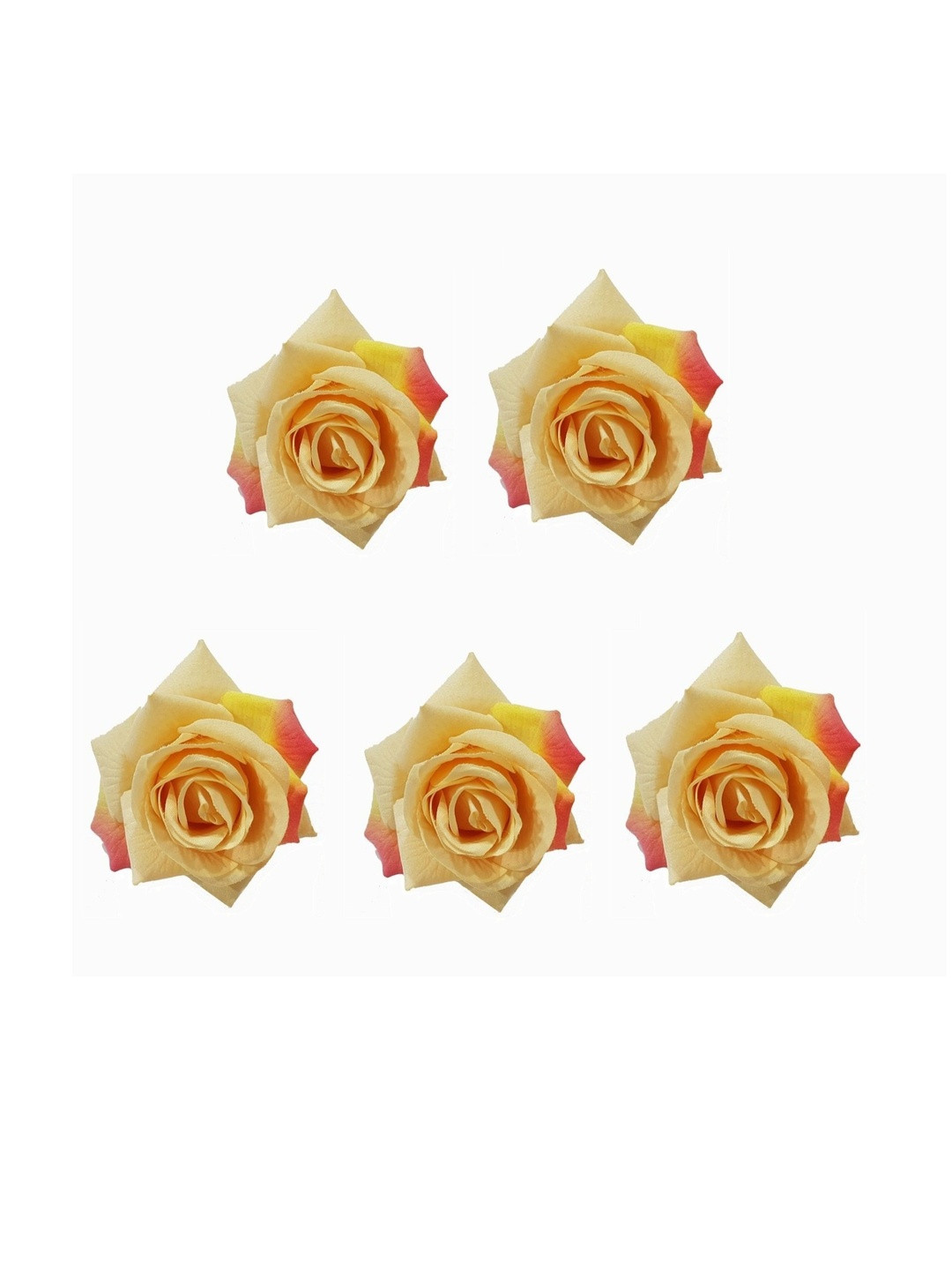 DIVASTRI Women Set of 5 Beige Artificial Rose Alligator Hair Clip