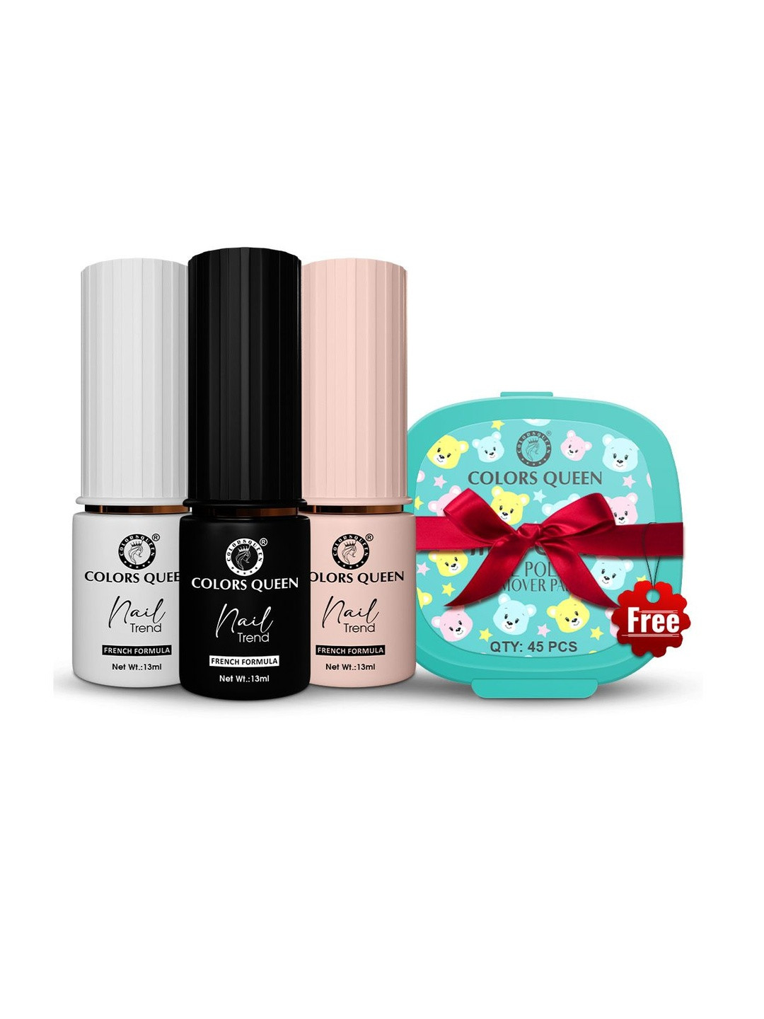 Colors Queen Set Of 4 Nail Trend Glossy Nail Paint & Remover Combo