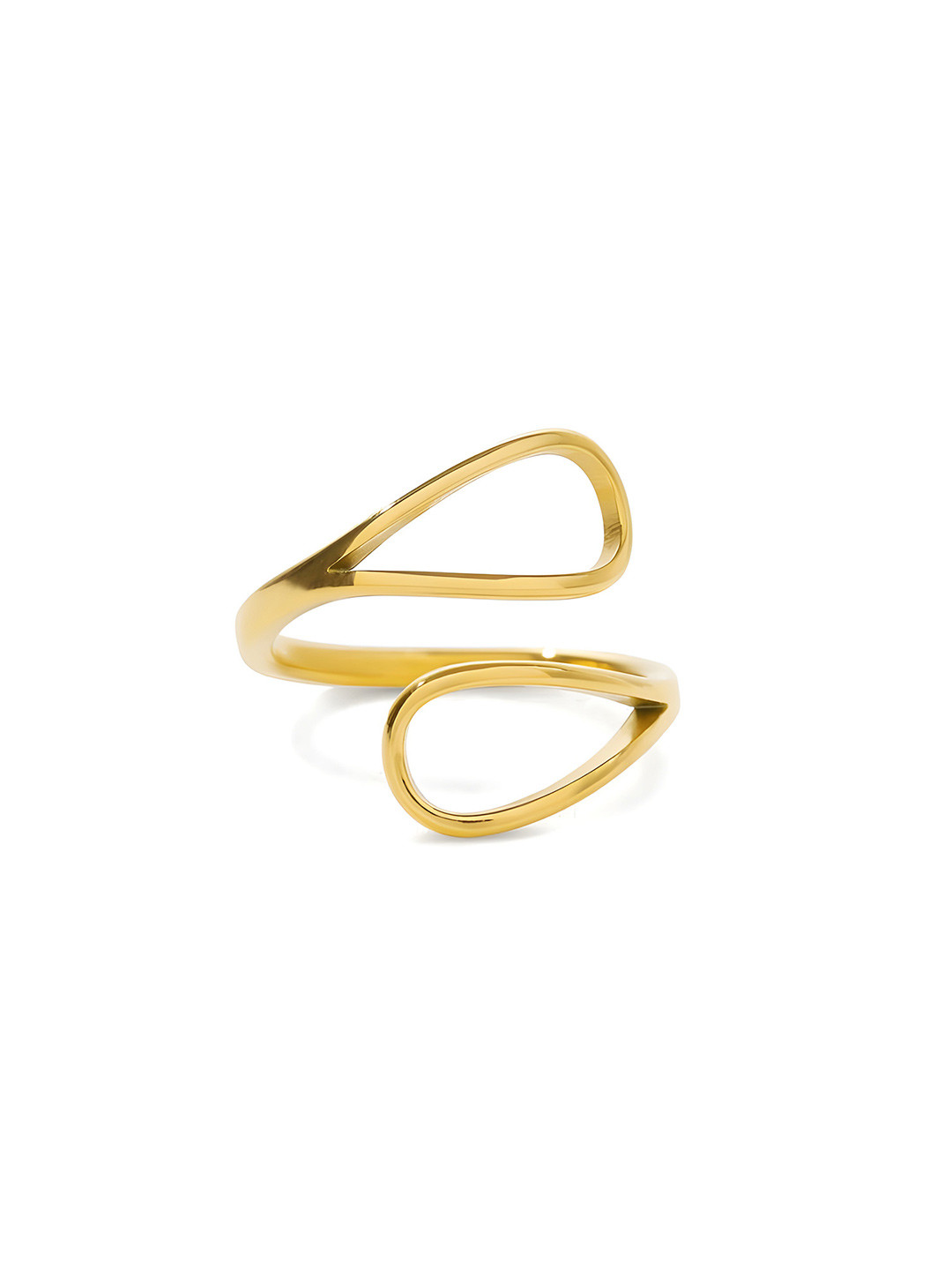 Elinor Jewels Duet 18K Gold Plated Adjustable Swirl Ring for Women & Girls