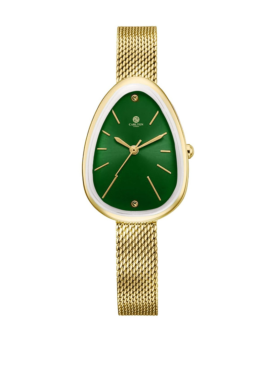 Carlton London Eleanor Women Golden Green Stainless Steel Watch - CLWEL-GG