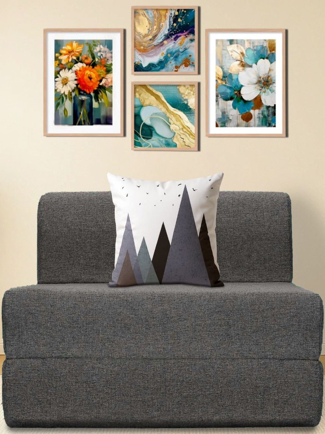 Clex Grey Lightweight Versatile Sofa Cum Bed