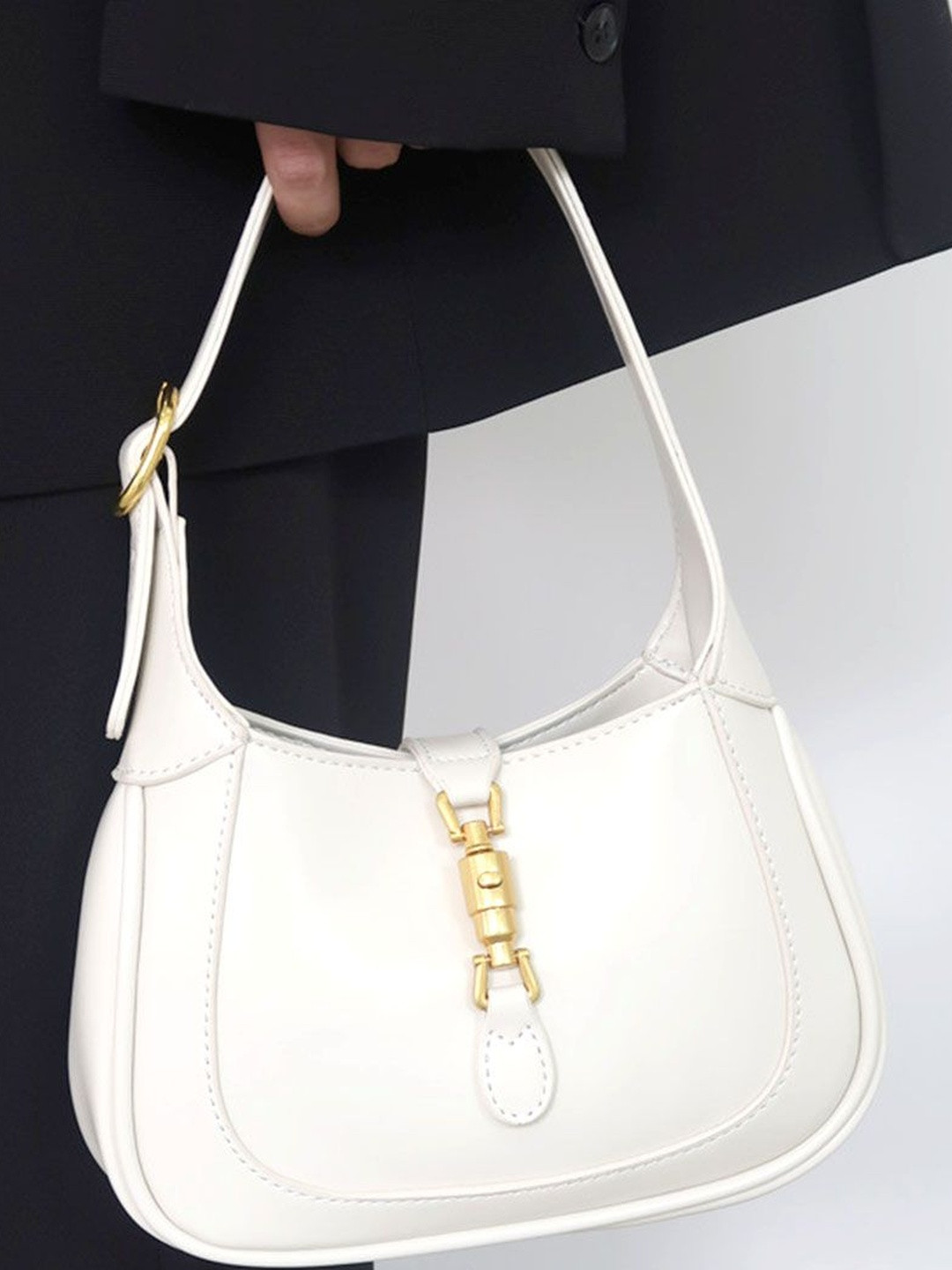 CORSICA Women White PU Leather Handbag